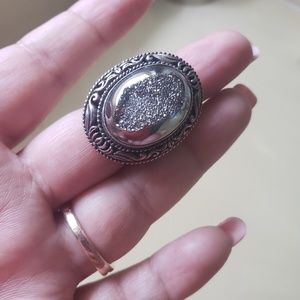 Sterling silver Druzy ring